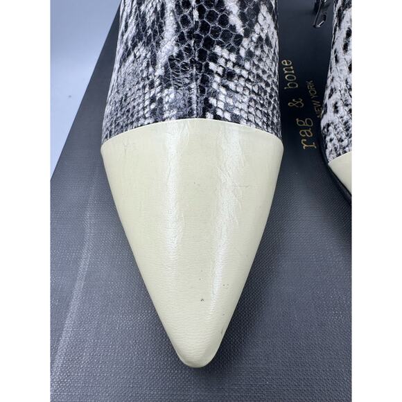 Rag  & Bone Beha Bone Black White Snakeskin Women's Size 9.5 NWB - Picture 3 of 11